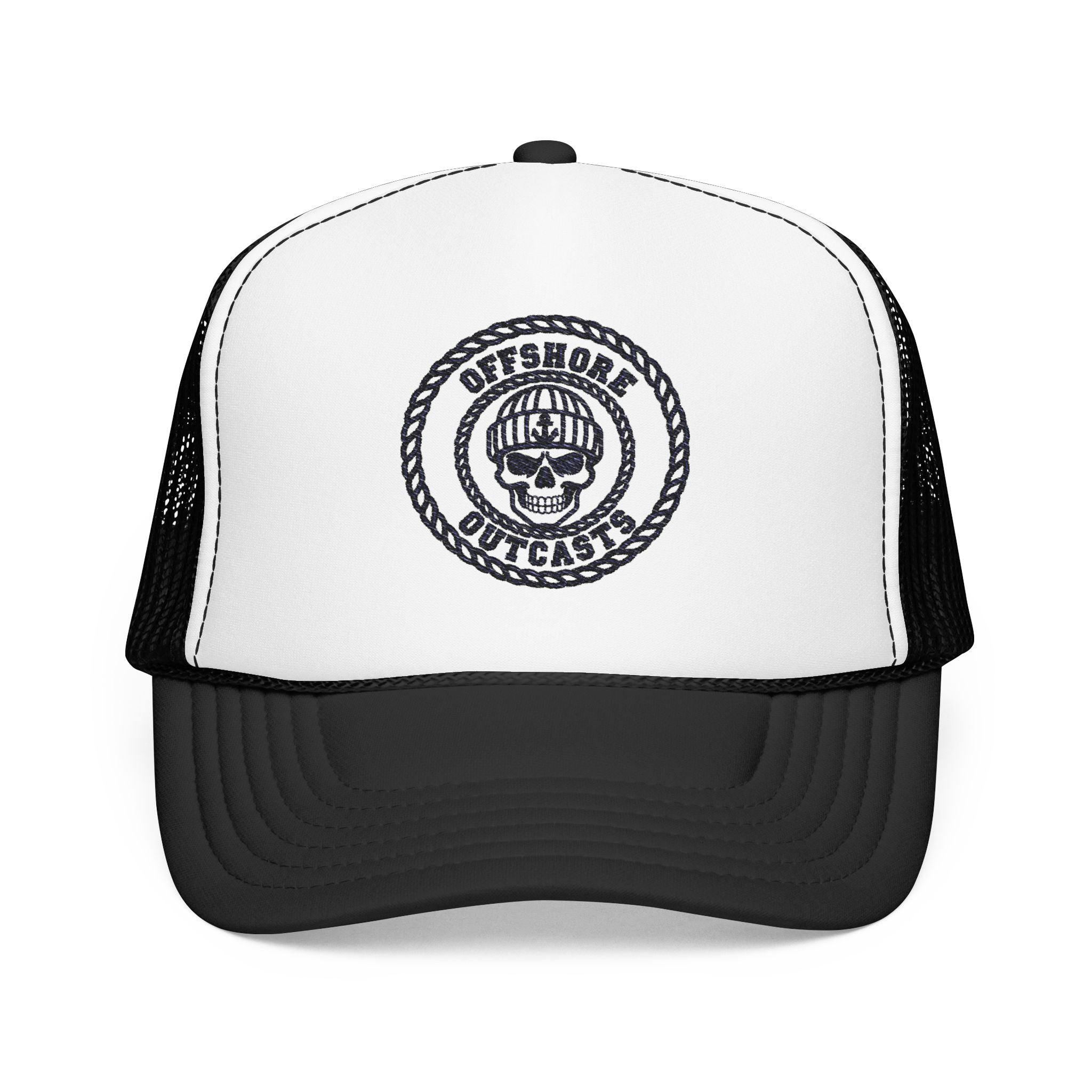 Embroidered Offshore Outcasts Trucker Hat Light Waters Editions